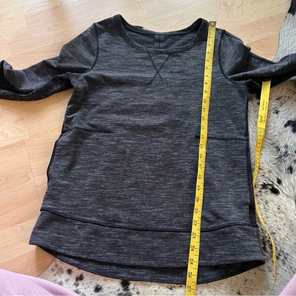 LULULEMON Exhalation Pullover II‎ Sweatshirt Marled Black Long Sleeve Size 6